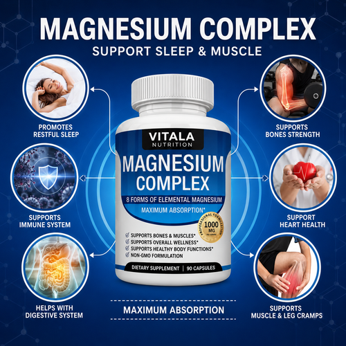 Vitala Magnesium Complex — 8 Forms, 1000mg (90 Capsules)