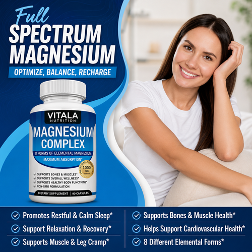 Vitala Magnesium Complex — 8 Forms, 1000mg (90 Capsules)