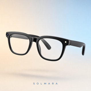 Solmara Vista Black Square | Camera Glasses with AI & Translation