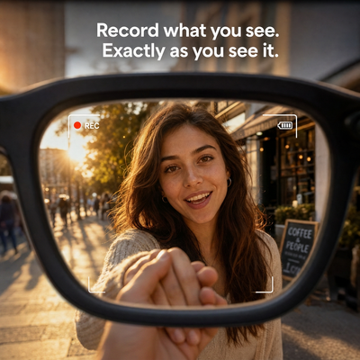 Solmara Vista Black Square | Camera Glasses with AI & Translation