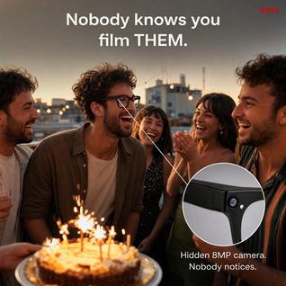 Solmara Vista Black Square | Camera Glasses with AI & Translation