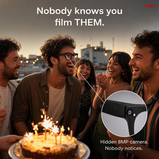 Solmara Vista Black Square | Camera Glasses with AI & Translation
